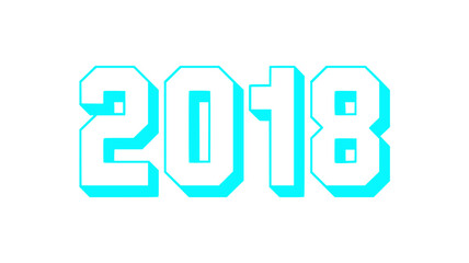 Fototapeta premium 2018 Cyan Digital Year Design