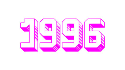 1996 Pink Isometric Year Design
