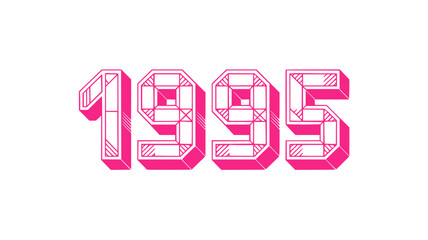1995 Pink Retro Number Design