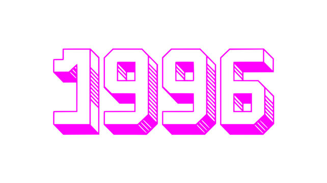 1996 Pink Isometric Year Design