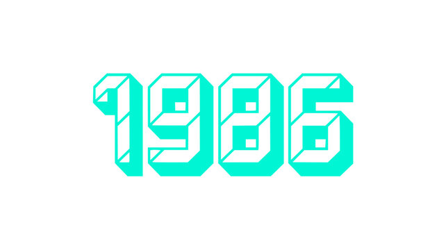 1986 Retro Cubist Number Design