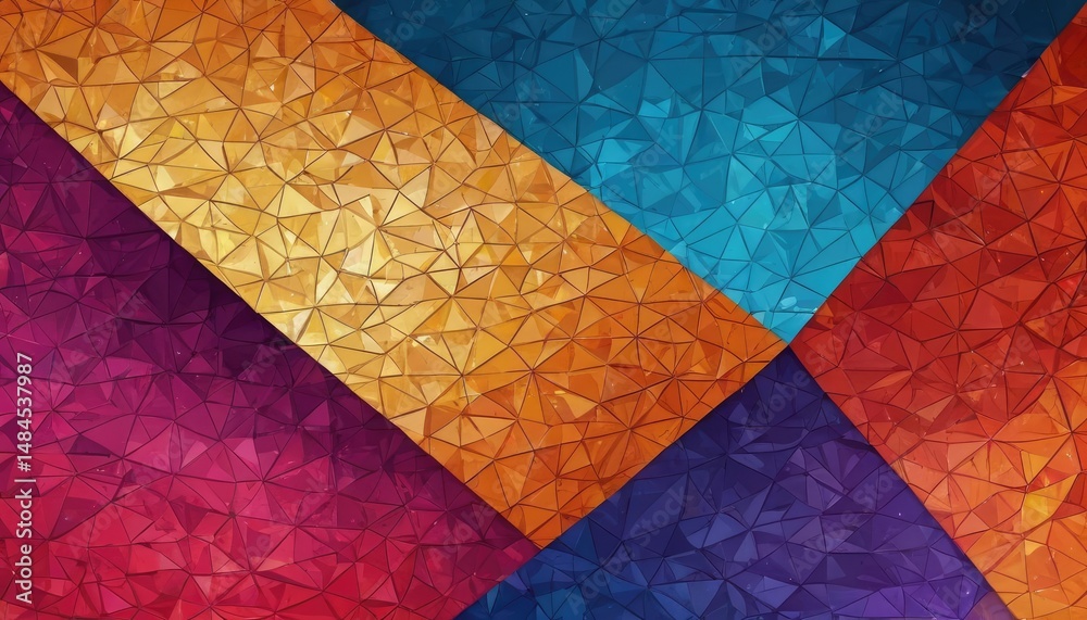 Poster A colorful triangle background with a triangle pattern.
1