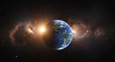 Fototapeta premium Beyond the Stars Planet Earth Awe-inspiring Galactic Backdrop