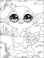 Cartoon Meerkat Coloring Pages For Kids
