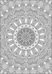 Mandala Coloring Pages For Adults Line Art Illustration