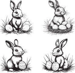 Fototapeta premium Easter Bunny Svg