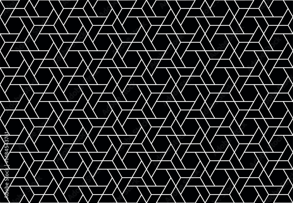 Fototapete the geometric pattern with lines. seamless vector background. white and black texture. graphic moder