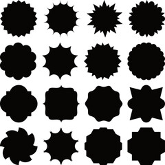 A jagged explosion balloon frame set that is easy to use Black / 使いやすいギザギザ 爆発 吹き出し フレーム セット 黒