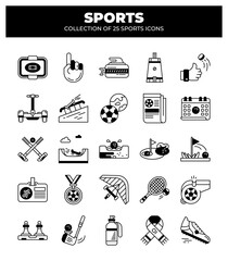 Collection of 25 Sports Icons. A Visual Guide to Various Sports and Activities