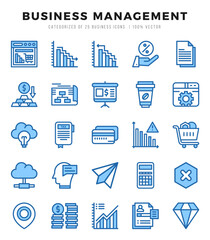 Set of Business Management Icons. Simple line art style icons pack.