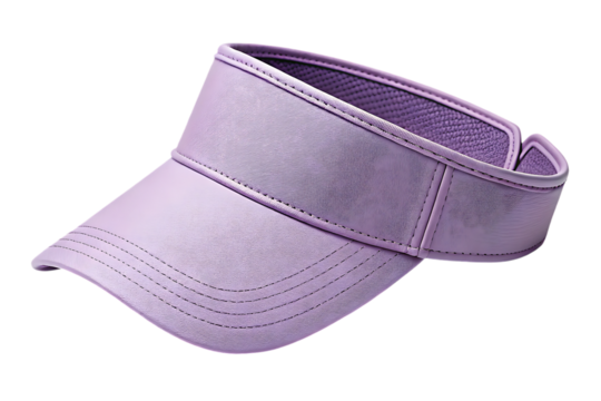 Lilac Leather Visor Cap on Transparent Background, AI Generated
