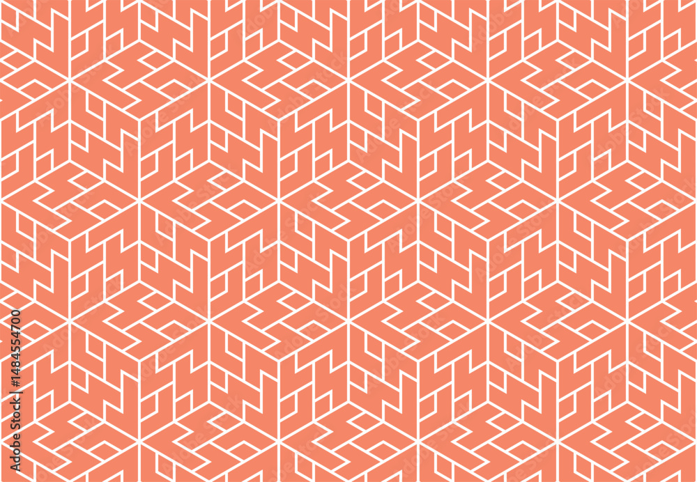 Aufkleber The geometric pattern with lines. Seamless vector background. White and pink texture. Graphic modern pattern. Simple lattice graphic design