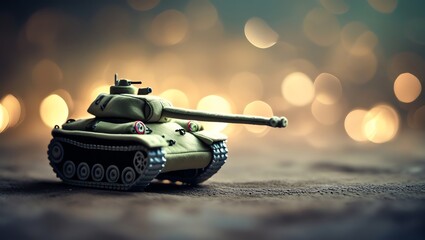 Military Tank Model on Battlefield: A Remembrance of War