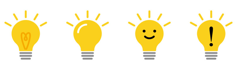 電球のひらめきアイコンイラストカラー