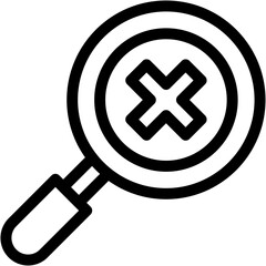 Fototapeta premium Vector Icon failed, no results, search, not found, loupe