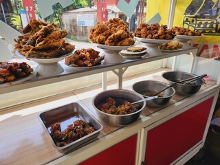 Display of various foods in a local eatery.