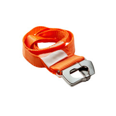 Bright Orange Lanyard with Silver Clip - Close-Up Product Shot