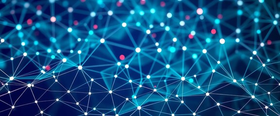 Abstract geometric mesh network, seamless grid pattern, tech background, points, style