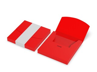 Blank t- shirt packaging paper box mockup template 3d illustration.