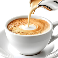 Latte art coffee cup