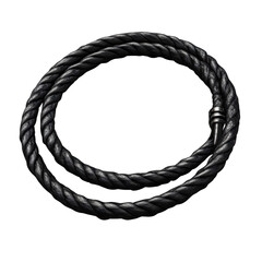 A striking black leather braided necklace that whispers rugged elegance on transparent background