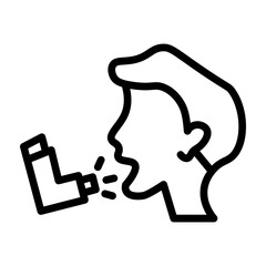 Asthma Vector Line Icon Design