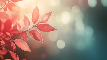 Fototapeta premium Red leaves bathed in sunlight (1)