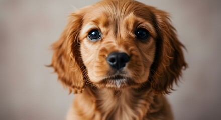 Obraz premium Cute Puppy Dog Staring Lovingly with Puppy Eyes