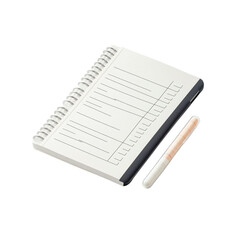 Naklejka premium Spiral Notebook and Pen - Planning and Organization Concept