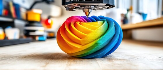3D Printing Colorful Rainbow Sphere Creation