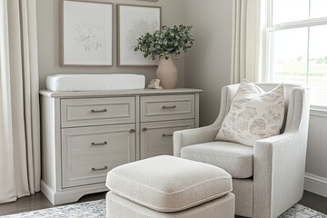 Nursery with calming neutral tones