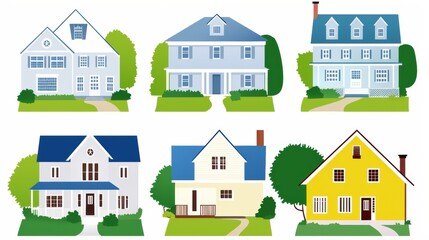 Isolated houses set
