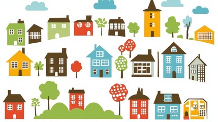 Obraz premium Isolated houses set