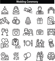 Fototapeta premium Wedding Ceremony Icons