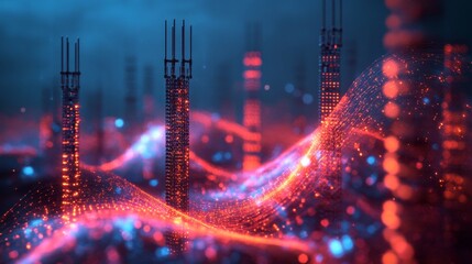 Fototapeta premium Abstract Visualization of Bulk Acoustic Wave Filter Technology