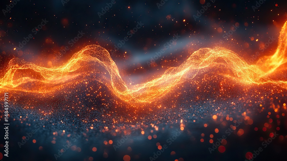 Wall mural abstract patterns of electricity visualized as energetic lines and sparks, representing the power an