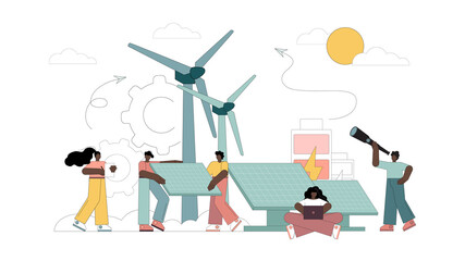 Green energy concept, alternative energy sources