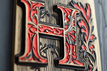 Obraz premium Ornate wooden letter 
