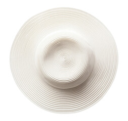 Fototapeta premium White summer hat isolated on transparent background