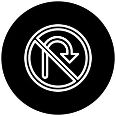 No U Turn Icon