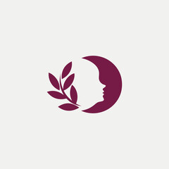 Mental health vector with green leaf and heart shap