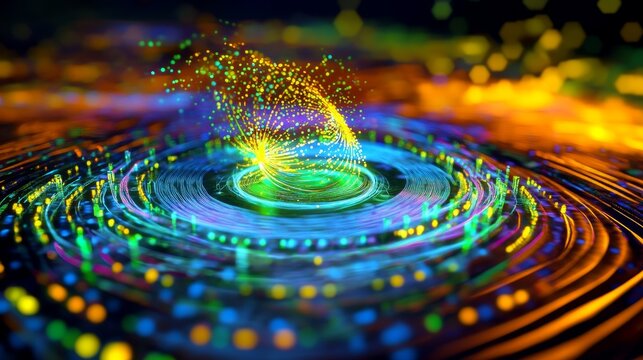 Advanced AI Chipset with Spintronic Transistor Technology Visualization