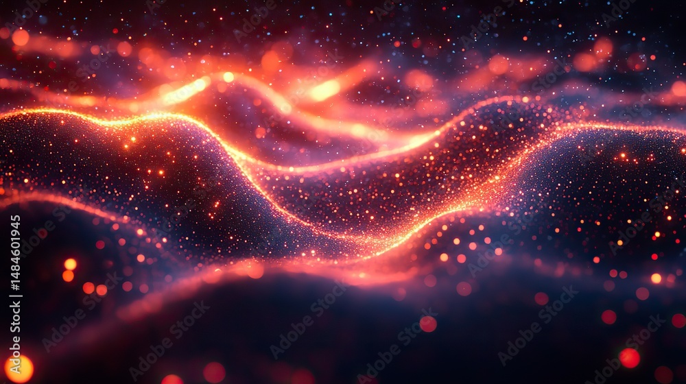 Wall mural abstract representation of interconnectedness through a network of glowing lines and nodes, illustra
