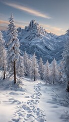 Obraz premium winter mountain landscape