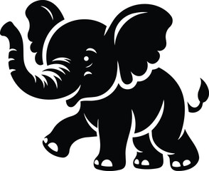 Minimal Elephant Calf Symbol