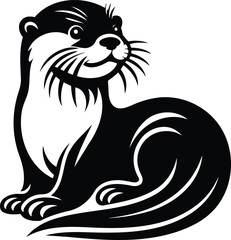 River Otter Mascot Vector