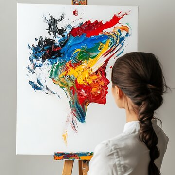 **Abstract Figure Painting A Vision On A Canvas Representing Creativity, White Background. --S 50 --V 6.1 --Raw** - @Darya (Relaxed) -# Create, Explore, And Organize On [Midjourney.Com](<Https://Midjo