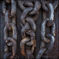 Fototapeta premium **Chain Links Connected To Represent Strong Team Bonds Metallic Textures, Clean Background. --S 50 --V 6.1 --Raw** - @Darya (Relaxed)