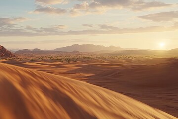 Fototapeta premium Desert sunset panorama