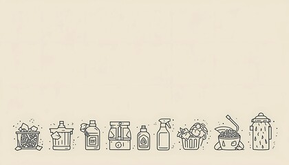 zero waste icons on background 